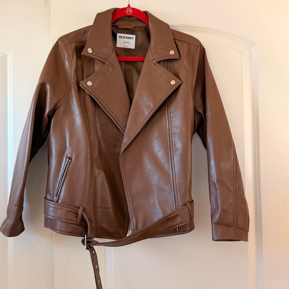 Old Navy Women's Tan Leather Jacket